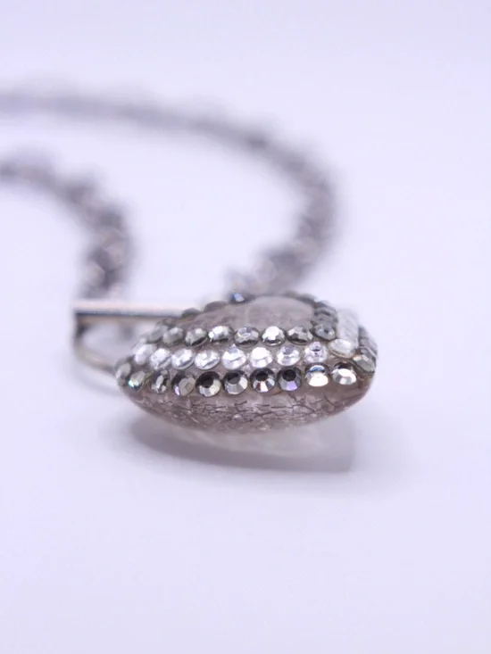 Tarina Tarantino Silver Heart Charm Toggle Necklace 18” - Picture 3 of 10